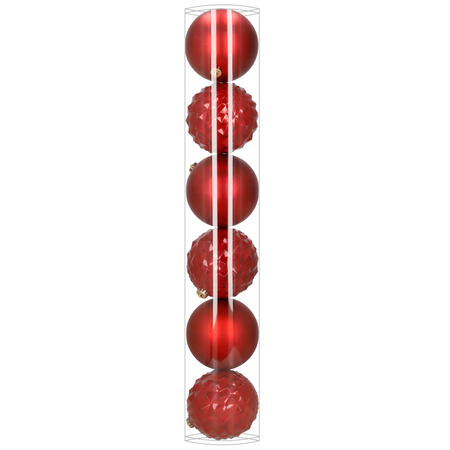 Bombki choinkowe, nietłukące 6 szt. dekoracje świąteczne 15 cm czerwone
