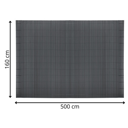 Osłona PVC maskująca 500x160 cm mata na balkon, taras, ogrodzenie, ciemnoszara