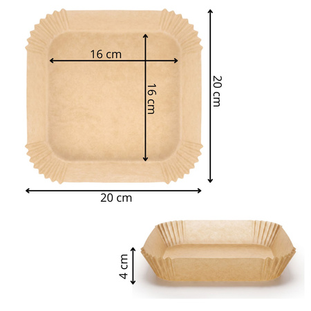 Wkłady do Airfryer 300 szt. 16x16 cm papierowe tacki do frytkownicy beztłuszczowej