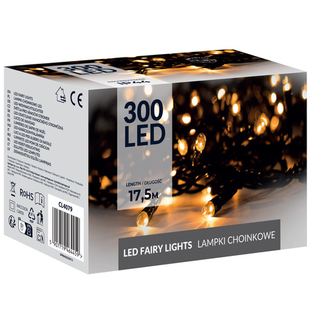 Lampki choinkowe 300 LED 15 m biały ciepły zewnętrzne oświetlenie świąteczne