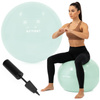Piłka fitness 65 cm do ćwiczeń pilates i jogi z pompką, gimnastyczna, miętowa