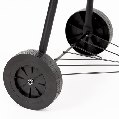 Grill węglowy okrągły, ruszt 41 cm zamykany grill ogrodowy z pokrywą czarno-czerwony