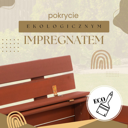 Piaskownica zamykana 100x100 cm drewno impregnowane z ławeczkami, włókniną i plandeką, brązowa
