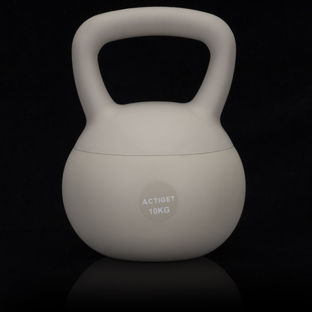 Kettlebell miękki 10 kg ciężar do ćwiczeń, kula treningowa, fitness, beżowy
