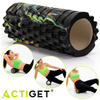 Roller fitness do masażu ciała, średnio twardy, wałek z wypustkami, czarny