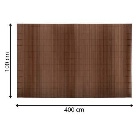 Osłona PVC maskująca 400x100 cm mata na balkon, taras, ogrodzenie, brązowa