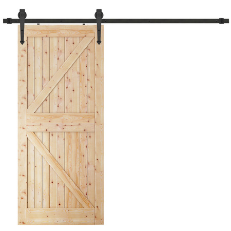 System drzwi przesuwnych 200 cm barn door, prowadnica z ozdobnymi okuciami do 100 kg czarny