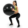 Piłka fitness 85 cm do ćwiczeń pilates i jogi z pompką, gimnastyczna, czarna