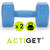Hantle 2x2,5kg hexagonalne do ćwiczeń fitness ciężarki zestaw 2 szt. niebieskie