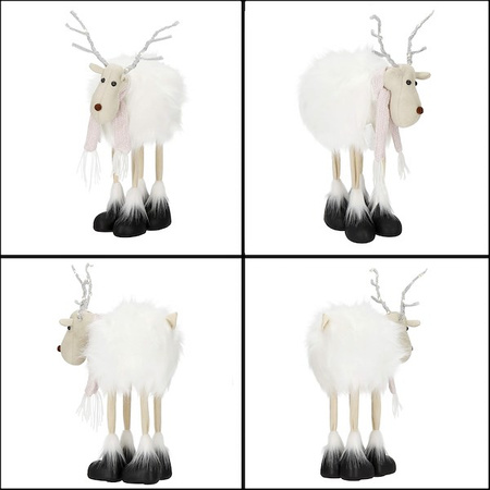 Renifer świateczny 48 cm figurka świecący łoś biały