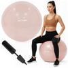 Piłka fitness 65 cm do ćwiczeń pilates i jogi z pompką, gimnastyczna, pudrowy róż