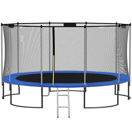 Siatka do trampoliny zewnętrzna z osłoną na sprężyny 427 cm 14 FT 8 słupków niebieska