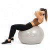 Piłka fitness 65 cm do ćwiczeń pilates i jogi z pompką, gimnastyczna, beżowa
