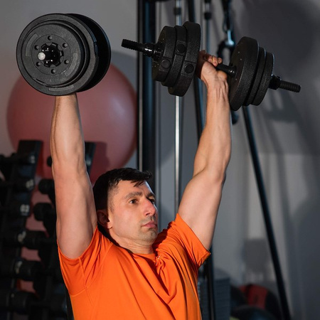 Hantle kompozytowe 20kg 2x10kg gryf zestaw
