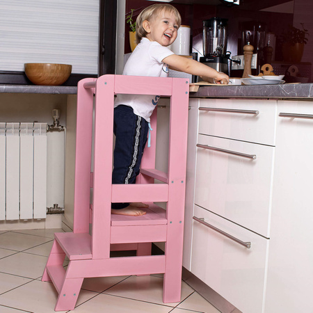 Kitchen helper, pomocnik kuchenny, podest dla dzieci 90 cm różowy