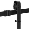 System drzwi przesuwnych 183 cm barn door z ozdobnymi okuciami, prowadnica do 100 kg czarny