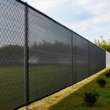 Siatka cieniująca 95% 1,5 x 10 m osłona na ogrodzenie 185g/m2 50 szt. opasek jasny antracyt