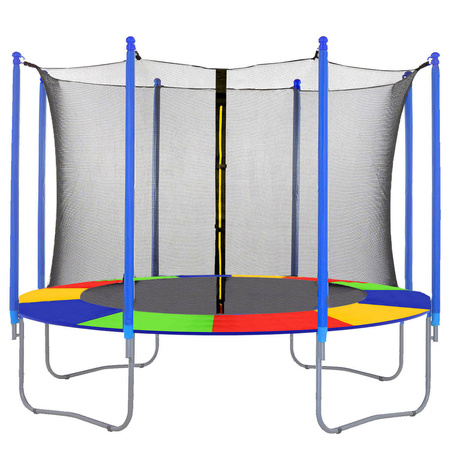 Siatka do trampoliny zewnętrzna z osłoną na sprężyny 427 cm 14 FT 8 słupków multikolor