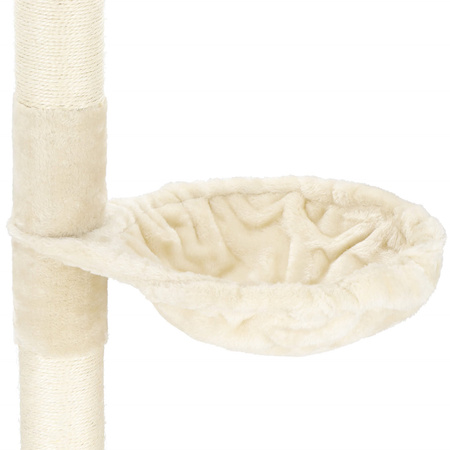 Słupek do drapania dla kota sufitowy sizal drapak 240 - 265 cm kremowy