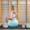 Kettlebell miękki 8 kg ciężar do ćwiczeń, kula treningowa, fitness, turkusowy