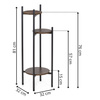 Stojak na kwiaty 81 cm kwietnik metalowy z 3 półkami loft wielopoziomowy do salonu
