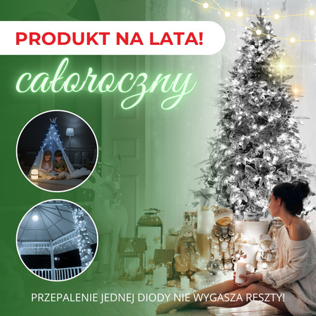 Lampki choinkowe 41,5 m zimny biały 500 led oświetlenie świąteczne IP44