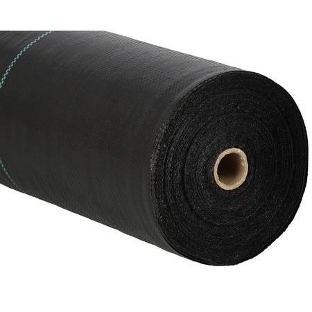 Agrowłóknina antychwastowa agrotkanina 90g czarna mata 1,6x50 m gruba + kotwy 50 szt.