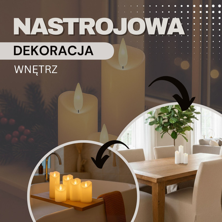 Świece LED 10 szt. elektryczne 13,5 cm świeczki na baterie, wkłady do znicza ruchomy płomień