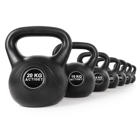 Kettlebell do ćwiczeń 20 kg hantla, odważnik treningowy ABS kula czarna