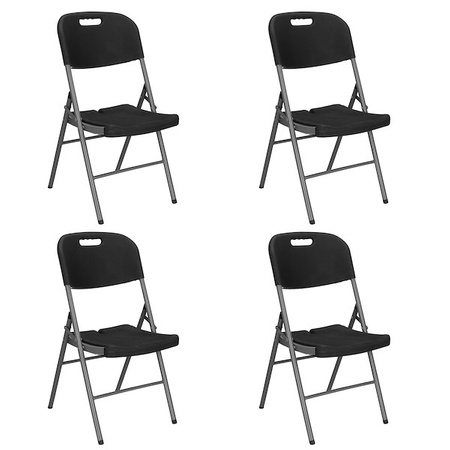 Krzesło składane cateringowe 4 szt. krzesełko bankietowe, turystyczne do ogrodu czarny
