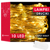 Lampki choinkowe 10 LED na baterię ciepły biały