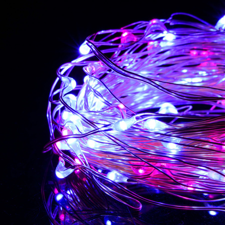 Lampki choinkowe 100 LED różowy+niebieski