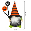 Krasnal 20 cm ozdoba na Halloween skrzat świąteczny z pomarańczowo-czarną czapeczką