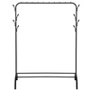 Stojak na ubrania metalowy 146x110x40 cm wieszak stojący loft czarny