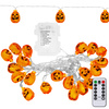 Dekoracja na Halloween łańcuch świetlny dynie girlanda na baterie i pilota 20 LED