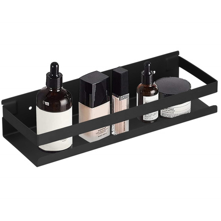 Półka łazienkowa zestaw 2 szt. wisząca pod prysznic 30x10 cm stal nierdzewna loft czarna