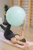 Piłka fitness 65 cm do ćwiczeń pilates i jogi z pompką, gimnastyczna, miętowa