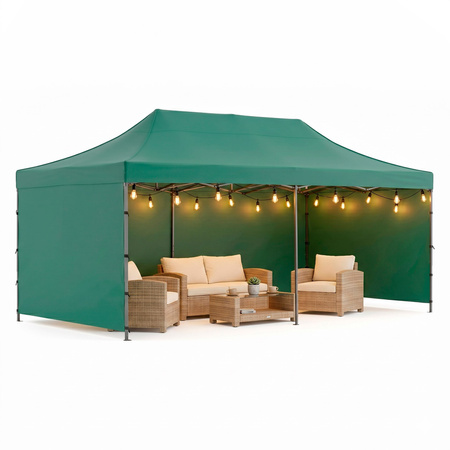 Pawilon handlowy 3x6 m namiot handlowy ekspresowy na imprezy, targ, catering, zielony