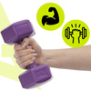 Hantle 2x2kg hexagonalne do ćwiczeń fitness ciężarki zestaw 2 szt. fioletowe