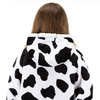 Bluza koc damska 2w1 kocobluza z kapturem ciepła oversize szlafrok futrzak czarno-biała