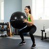 Piłka fitness 85 cm do ćwiczeń pilates i jogi z pompką, gimnastyczna, czarna