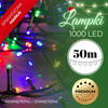 Lampki choinkowe 1000 LED 50 m multikolor zewnętrzne oświetlenie świąteczne