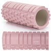 Roller fitness do masażu ciała, średnio twardy, wałek z wypustkami, różowy