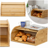 Chlebak bambusowy 38x28x18 cm z roletą duży zamykany pojemnik na pieczywo