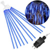 Lampki choinkowe 10 szt. sople 480 Led padający śnieg meteory zewnętrzne niebieskie