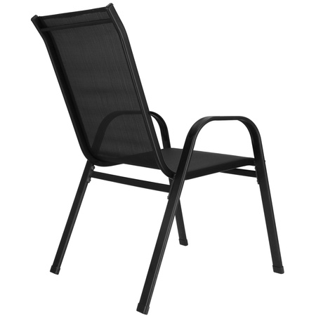 Krzesła tarasowe 4 szt. 92 cm metalowe na balkon taras nowoczesne z textilene czarne