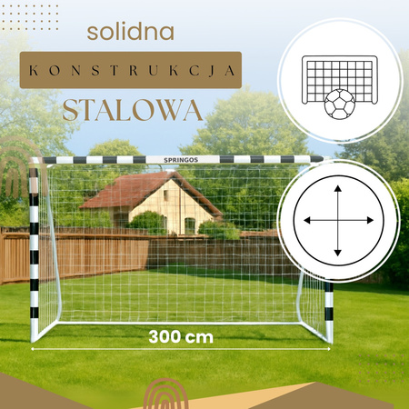 Bramka piłkarska 300x200 cm treningowa bramka stalowa