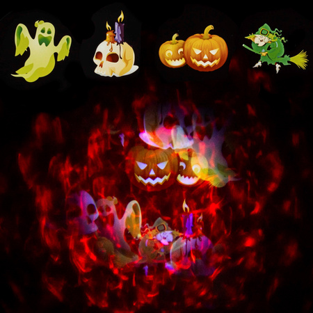Projektor, rzutnik laserowy na dom, ścianę 12 slajdów, świąteczny, Halloween, pilot, timer