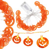 Dekoracja na Halloween łańcuch świetlny dynie girlanda 20 LED 2 funkcje świecenia