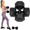 Hantle 2x10kg hexagonalne do ćwiczeń fitness ciężarki zestaw 2 szt. czarne